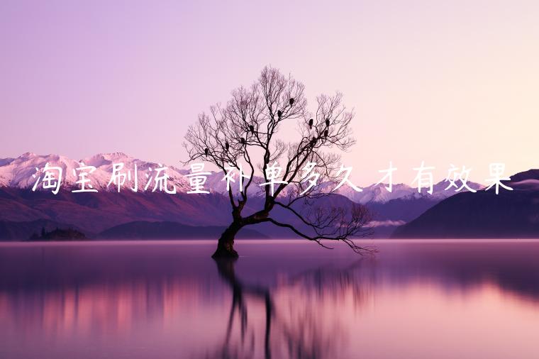 淘寶刷流量補(bǔ)單多久才有效果